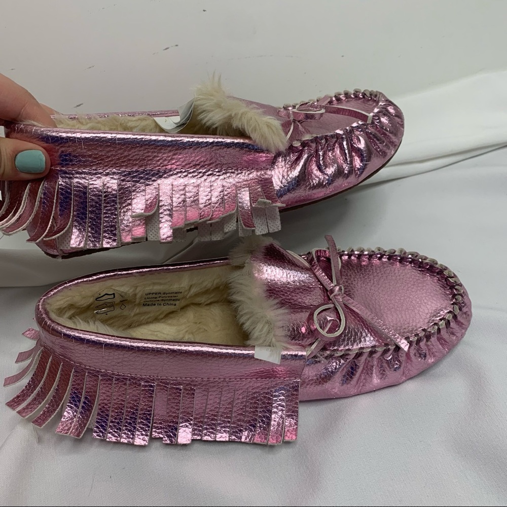 Jcrew pink metalic moccasin slippers - Picture 4 of 14